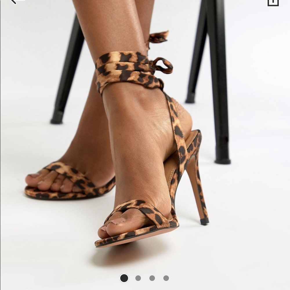 New Asos  leopard heeled sandals in size 6.5 /UK 6